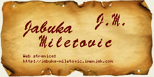Jabuka Miletović vizit kartica